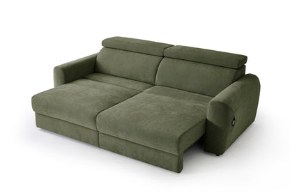 Dakota Electric Sofabed Green Fabric 3 Seater Sofa