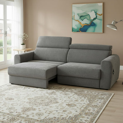Dakota Electric Sofabed Grey Fabric 3 Seater Sofa