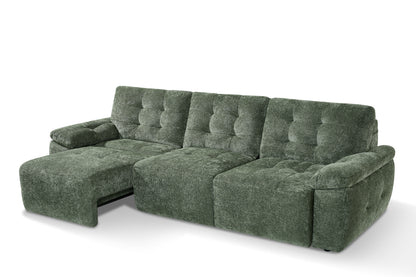 Dallas Electric Sofabed Green Fabric 3 Seater Sofa