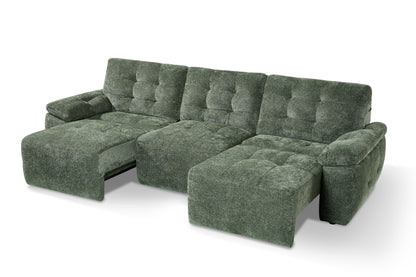 Dallas Electric Sofabed Green Fabric 3 Seater Sofa