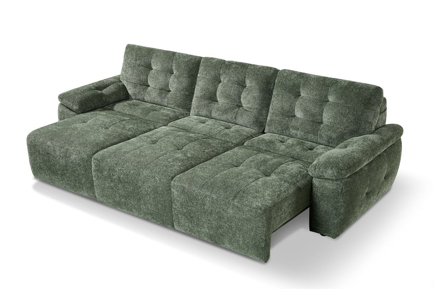 Dallas Electric Sofabed Green Fabric 3 Seater Sofa