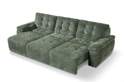 Dallas Electric Sofabed Green Fabric 3 Seater Sofa