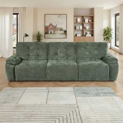Dallas Electric Sofabed Green Fabric 3 Seater Sofa