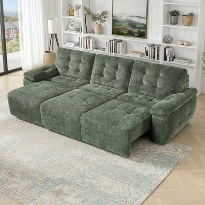 Dallas Electric Sofabed Green Fabric 3 Seater Sofa