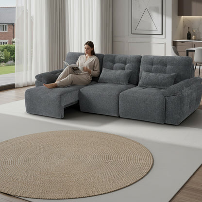 Dallas Electric Sofabed Grey Fabric 3 Seater Sofa