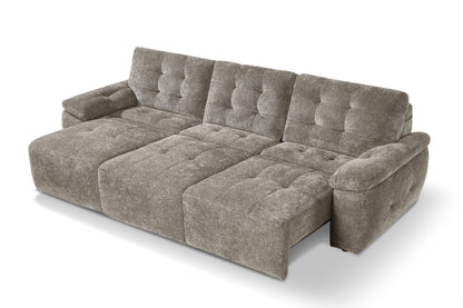 Dallas Electric Sofabed Mushroom Brown Fabric 3 Seater Sofa