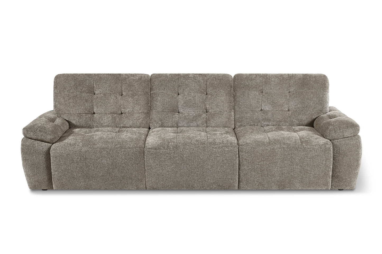 Dallas Electric Sofabed Mushroom Brown Fabric 3 Seater Sofa