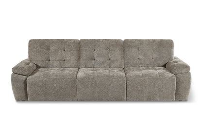 Dallas Electric Sofabed Mushroom Brown Fabric 3 Seater Sofa