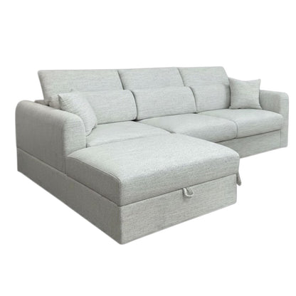 Dexter Beige Fabric Universal Storage Corner Sofa