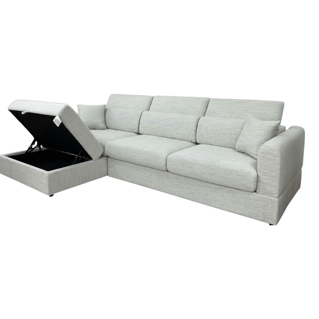 Dexter Beige Fabric Universal Storage Corner Sofa