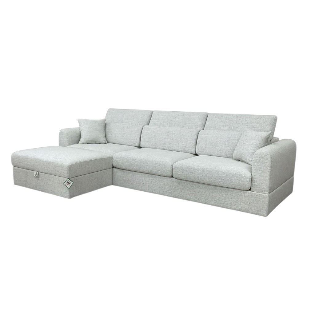 Dexter Beige Fabric Universal Storage Corner Sofa