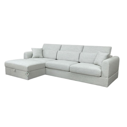 Dexter Beige Fabric Universal Storage Corner Sofa
