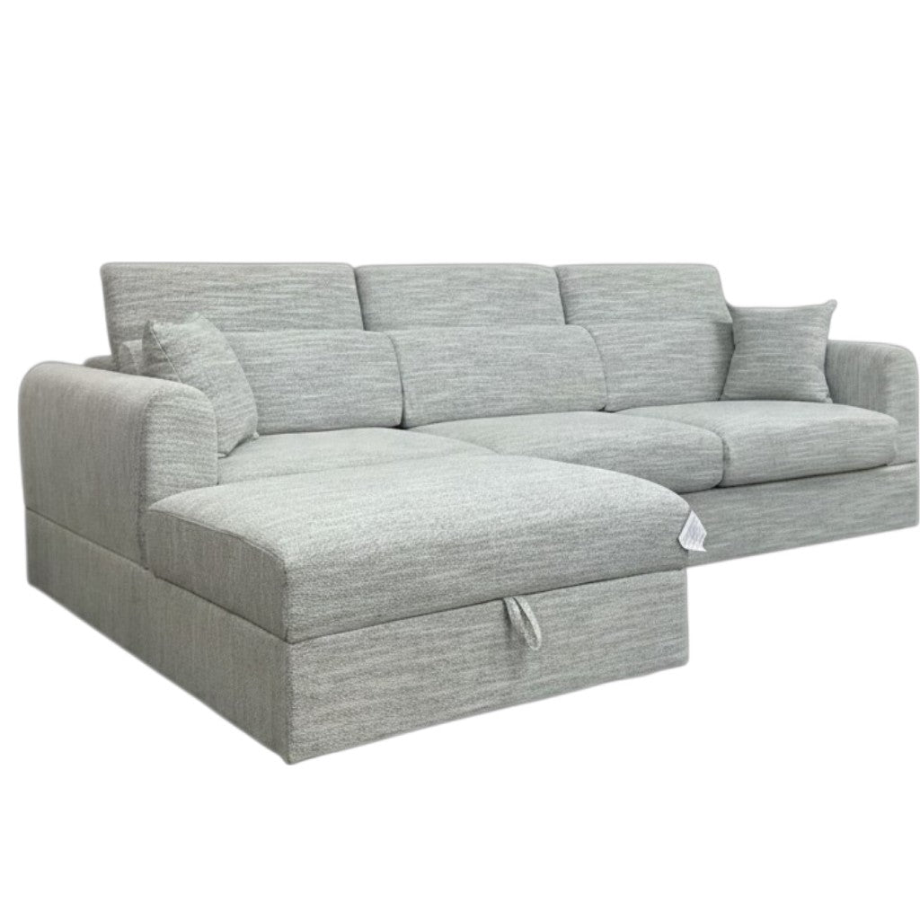 Dexter Grey Fabric Universal Storage Corner Sofa