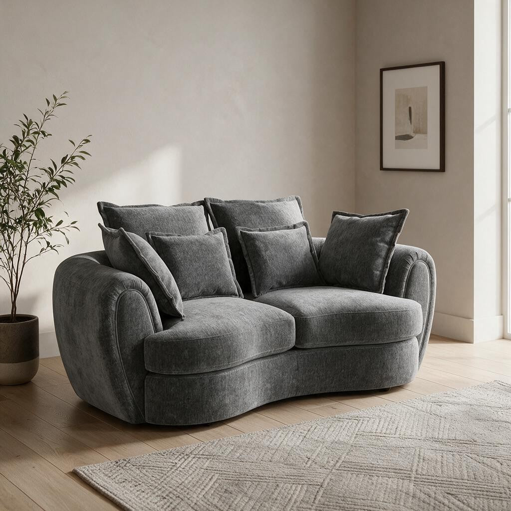 Dorchester Charcoal Grey Fabric 2 Seater Sofa