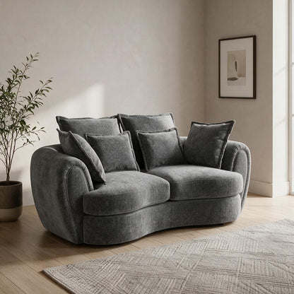 Dorchester Charcoal Grey Fabric 2 Seater Sofa