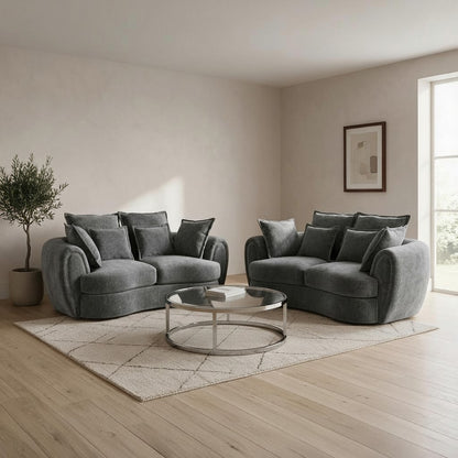 Dorchester Charcoal Grey Fabric 3+2 Sofa Suite