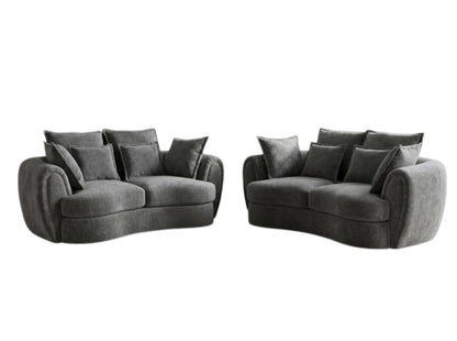 Dorchester Charcoal Grey Fabric 3+2 Sofa Suite