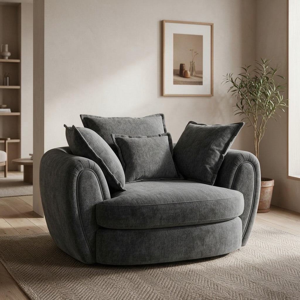 Dorchester Charcoal Grey Fabric Armchair