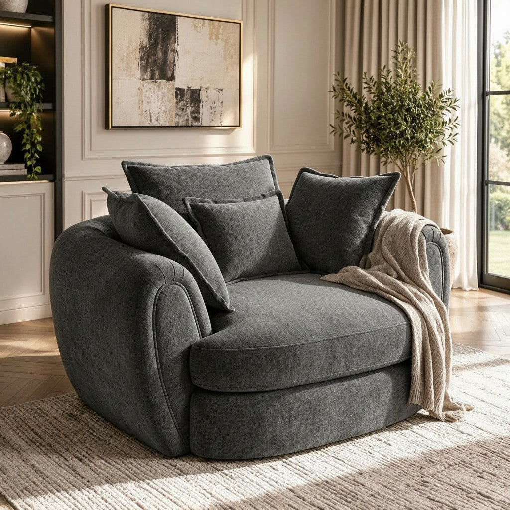 Dorchester Charcoal Grey Fabric Armchair