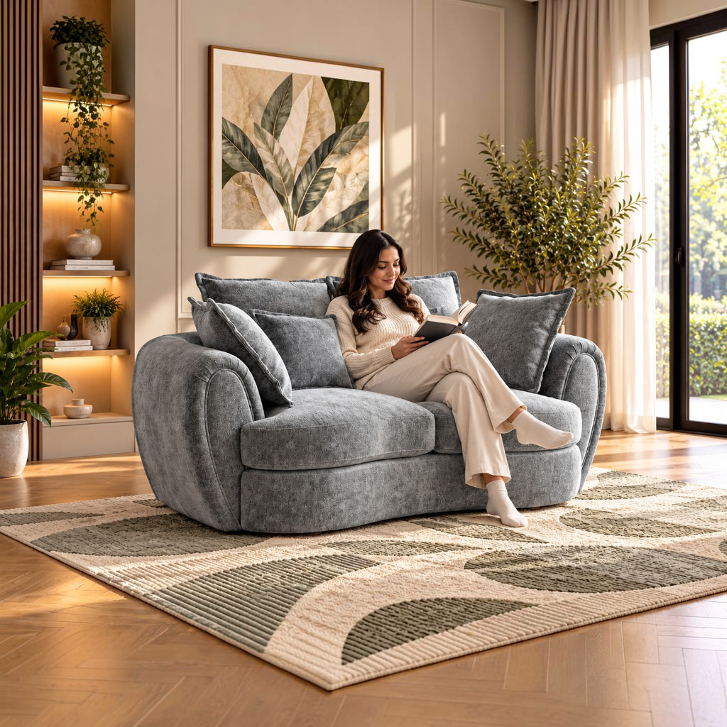 Dorchester Grey Fabric 2 Seater Sofa