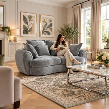 Dorchester Grey Fabric 3 Seater Sofa