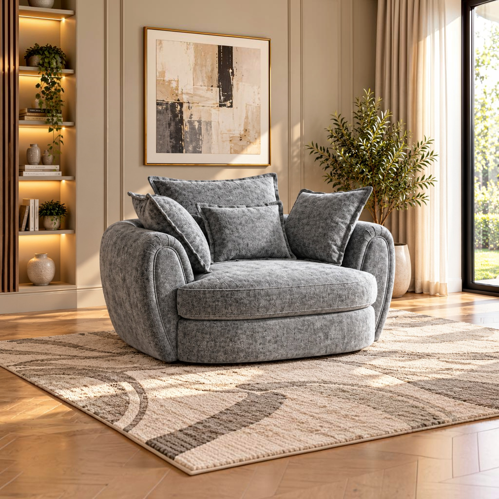 Dorchester Grey Fabric Armchair