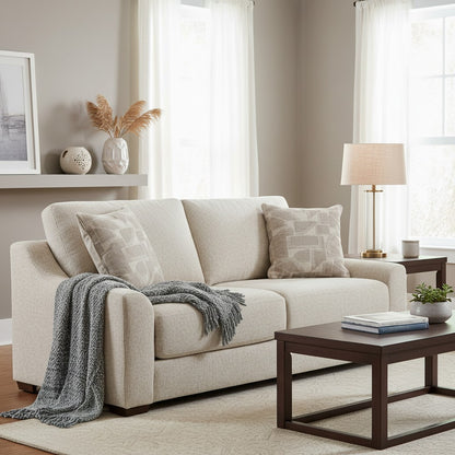Douglas Beige Fabric 3 Seater Sofa