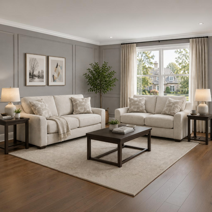 Douglas Beige Fabric 3+2 Sofa Suite