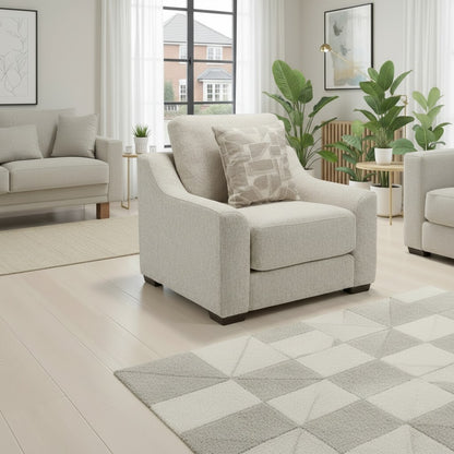 Douglas Beige Fabric Armchair