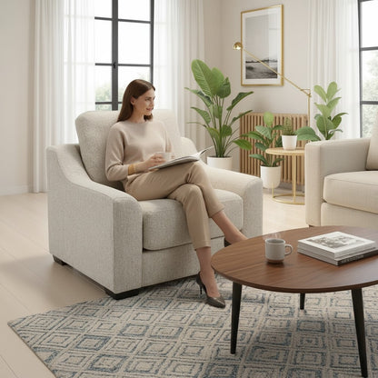 Douglas Beige Fabric Armchair
