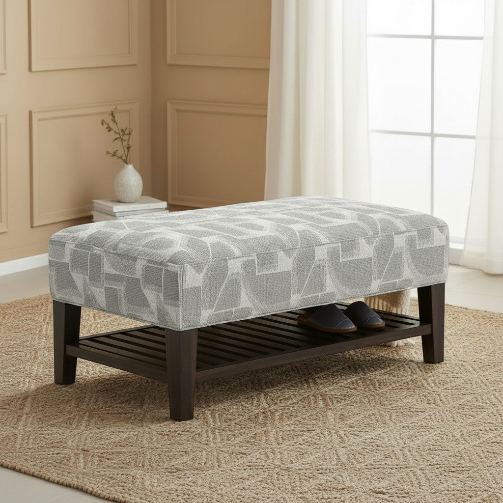 Douglas Beige Fabric Footstool