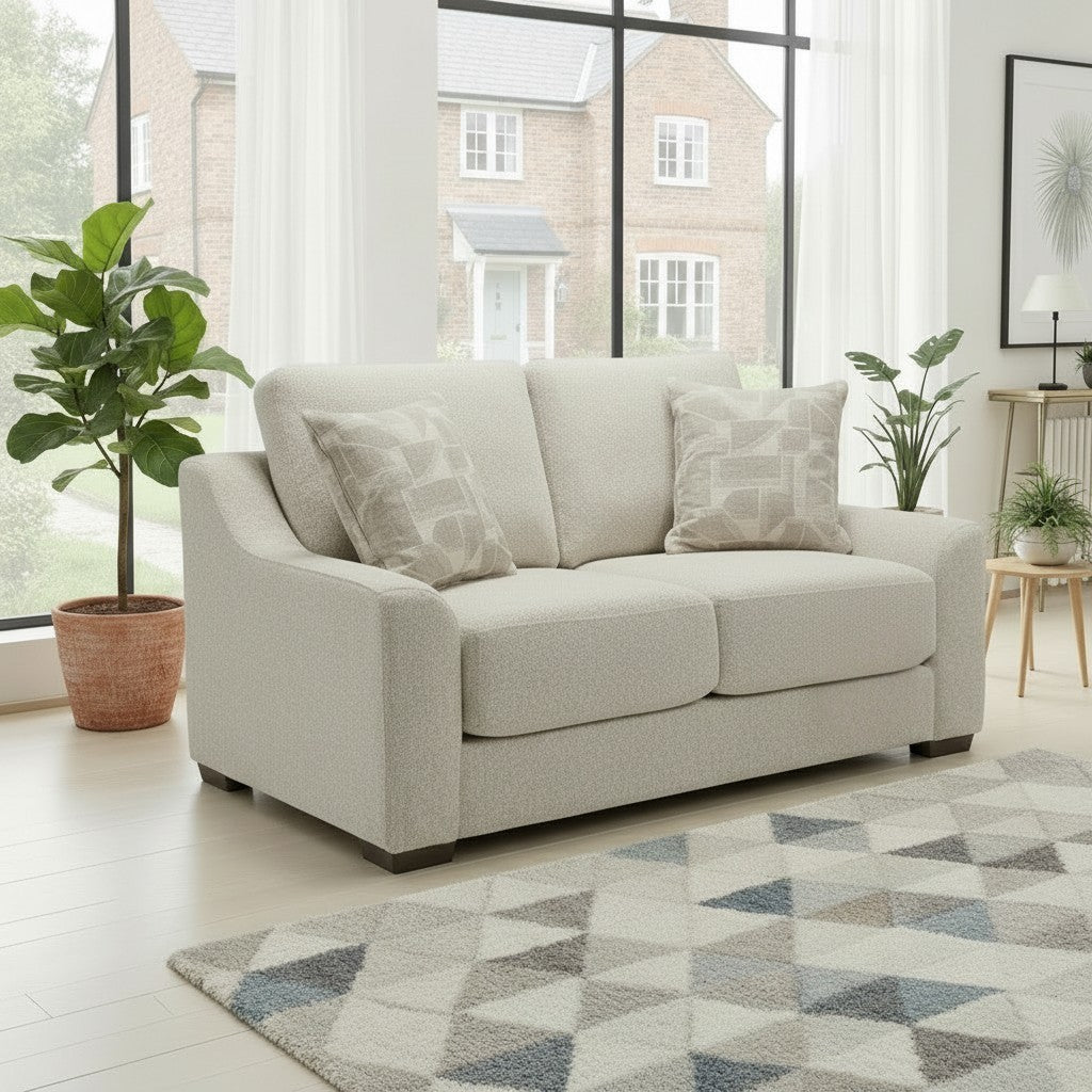 Douglas Beige Fabric 2 Seater Sofa