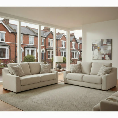 Douglas Beige Fabric 3+2 Sofa Suite