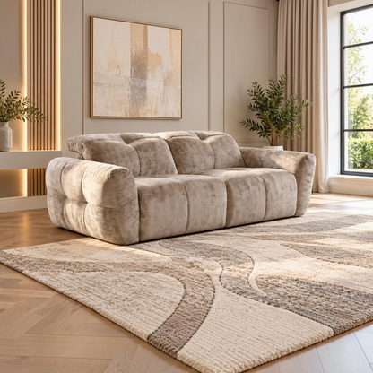 Faringdon Electric Power Recliner Beige Fabric 2 Seater Sofa