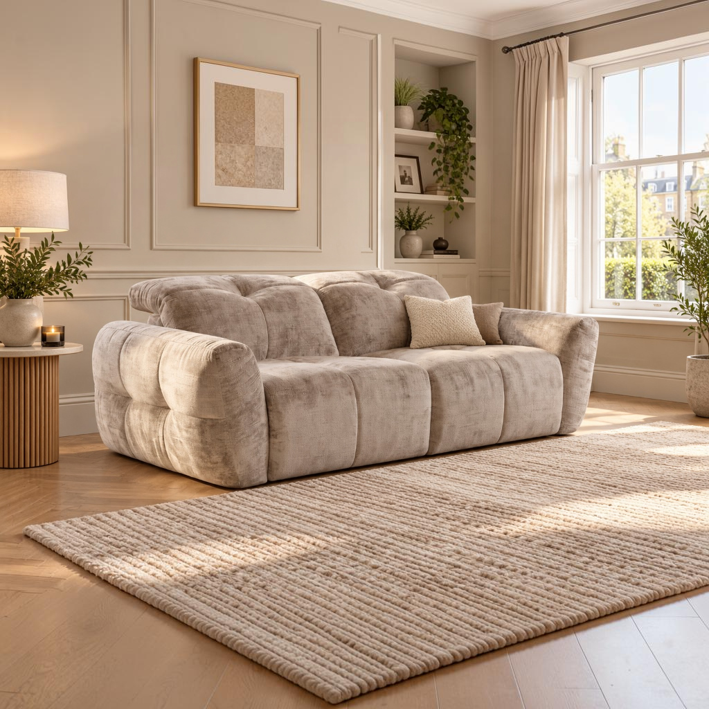 Faringdon Electric Power Recliner Beige Fabric 2 Seater Sofa