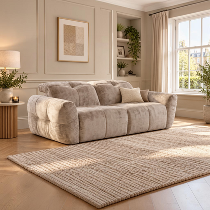 Faringdon Electric Power Recliner Beige Fabric 2 Seater Sofa