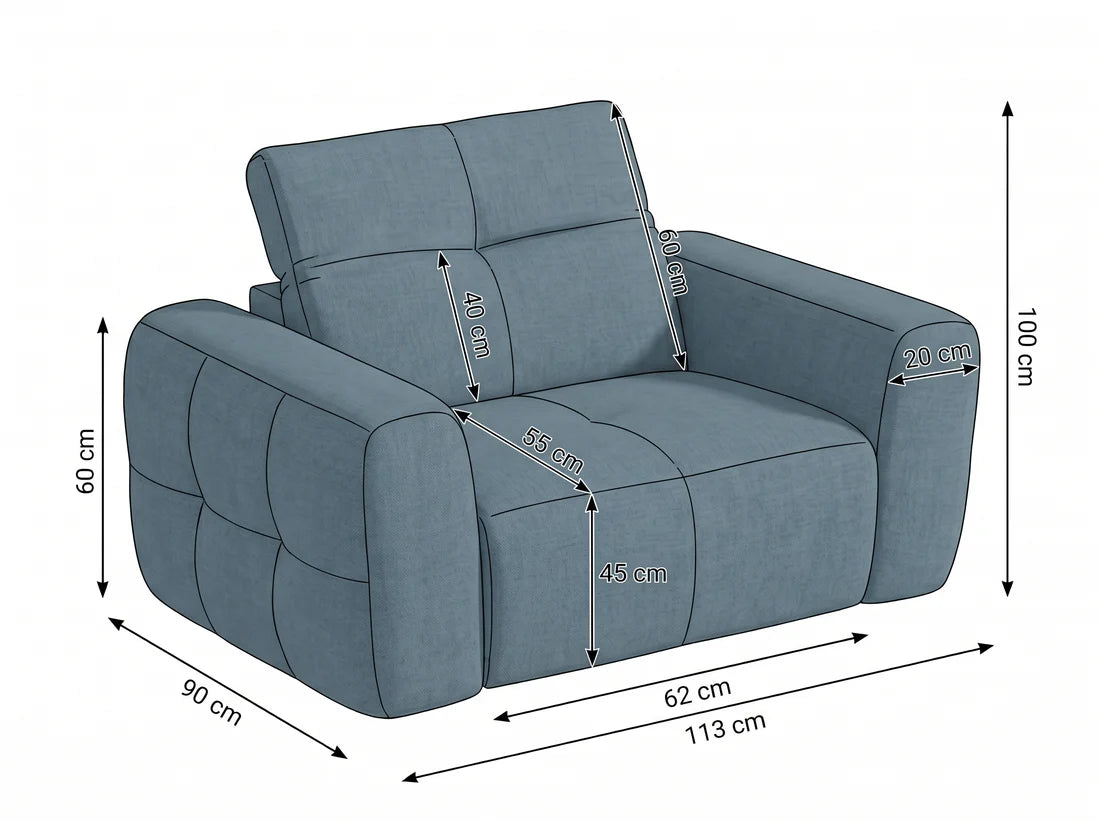 Faringdon Electric Power Recliner Grey Armchair