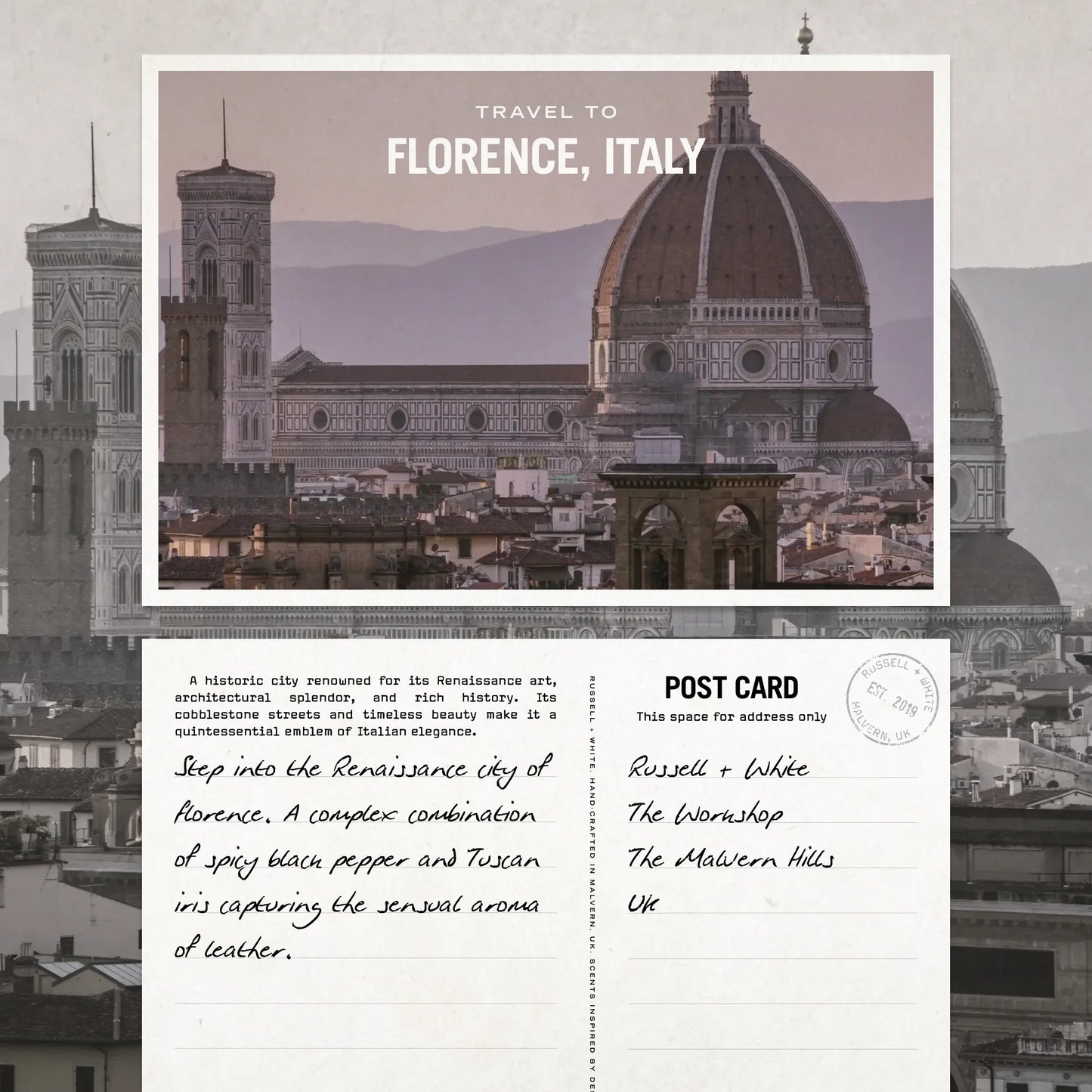 Firenze Leather 250g Scented Soy Candle Refill