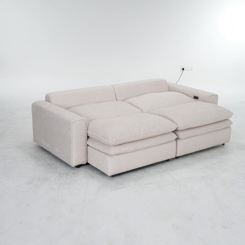 Florence Sofabed Cloud Beige Fabric Electric 2 Seater Sofa