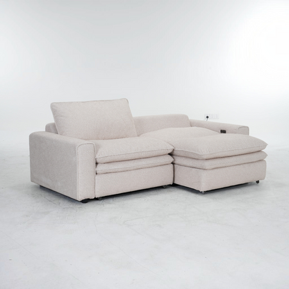Florence Sofabed Cloud Beige Fabric Electric 2 Seater Sofa