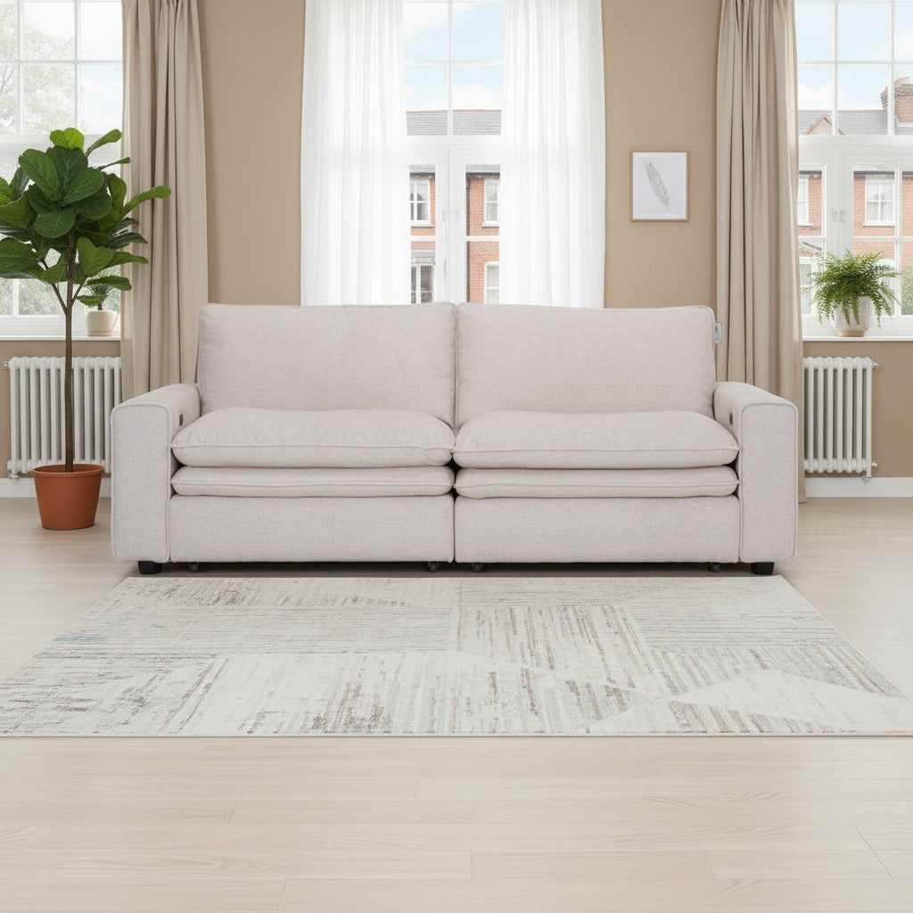 Florence Sofabed Cloud Beige Fabric Electric 2 Seater Sofa