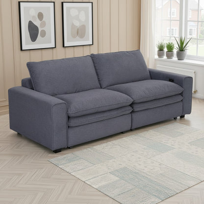 Florence Sofabed Cloud Grey Fabric Electric 2 Seater Sofa