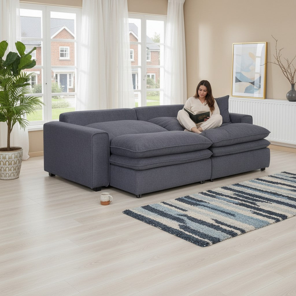 Florence Sofabed Cloud Grey Fabric Electric 2 Seater Sofa