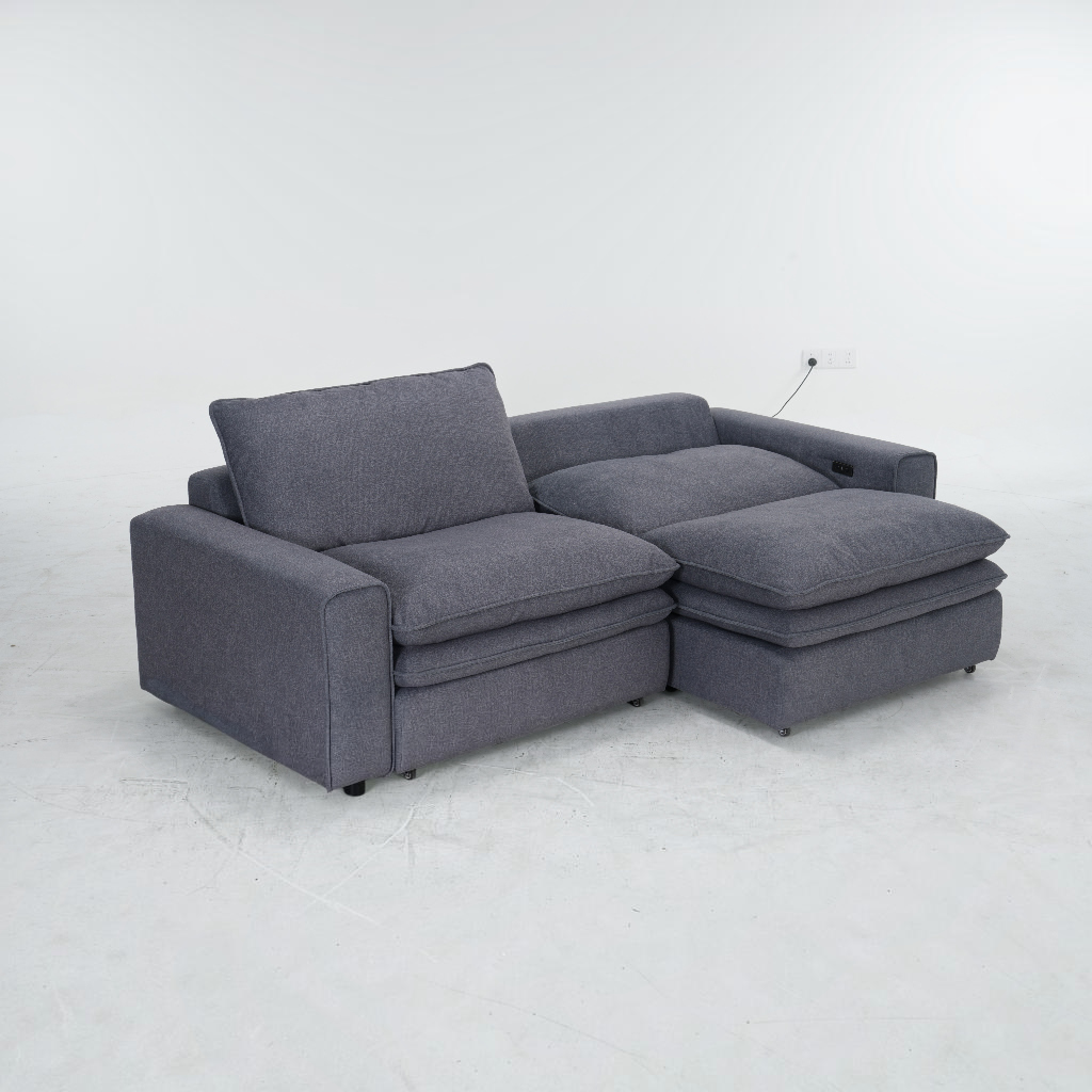 Florence Sofabed Cloud Grey Fabric Electric 2 Seater Sofa
