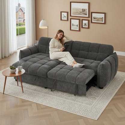 Florida Sofabed Grey Fabric Universal Storage Corner Sofa