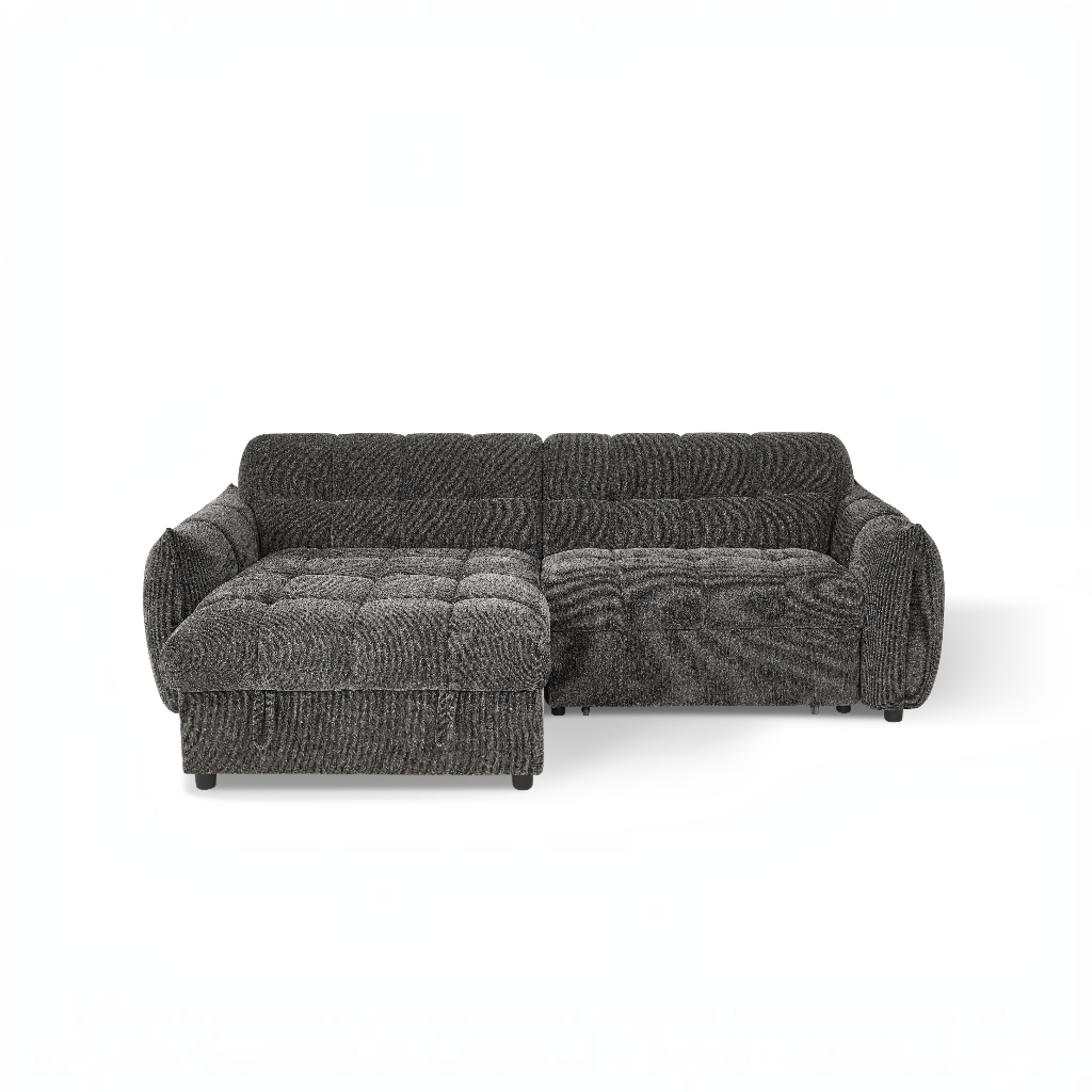 Florida Sofabed Grey Fabric Universal Storage Corner Sofa