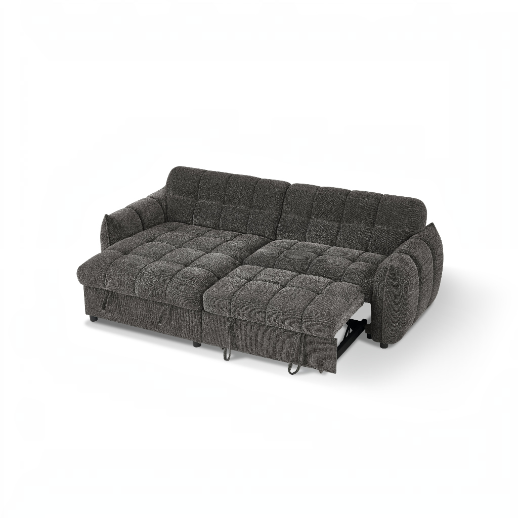 Florida Sofabed Grey Fabric Universal Storage Corner Sofa