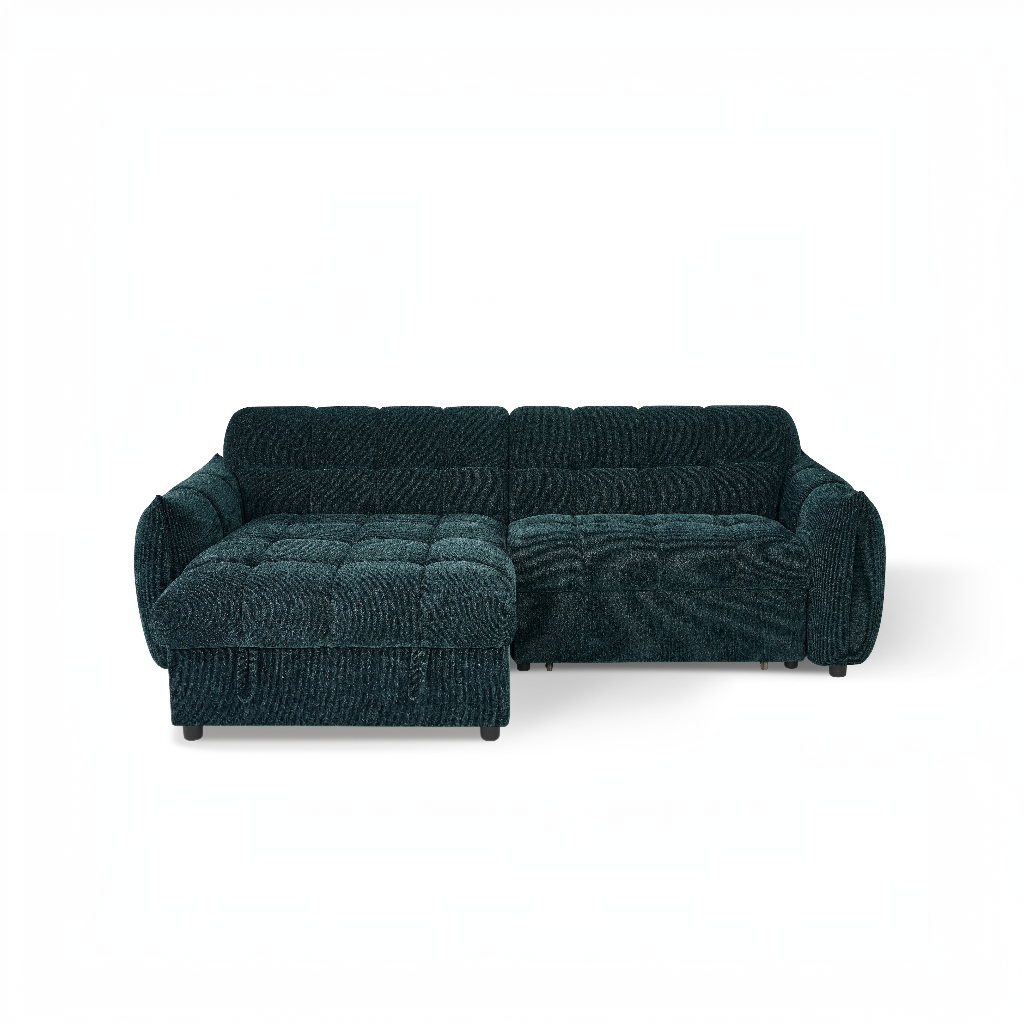 Florida Sofabed Teal Green Fabric Universal Storage Corner Sofa