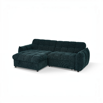 Florida Sofabed Teal Green Fabric Universal Storage Corner Sofa