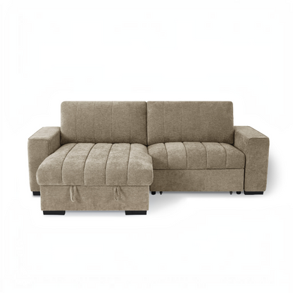 Franklin Sofabed Beige Fabric Universal Storage Corner Sofa